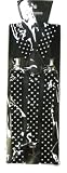 Funky Trendy Unisex Suspender Braces - Polka Dot, Hearts, Animal Print, Music Notes, Tartan, Sculls