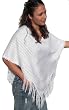 Handmade Lightweight Poncho - Clean White (100% Hand-crocheted Border)