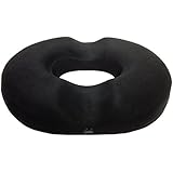 Kieba Hemorrhoid Treatment Donut Tailbone Cushion for Hemorrhoids, Prostate Cushion, Pregnancy Cushion, 18 Inches. Ultra Premium Comfort Foam Hemorrhoid Pillow (Black)