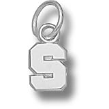 Michigan State University S Polished 1/4 Pendant (Silver)