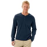 Horny Toad Men's Smooth Henley Long Sleeve Top, India Ink, Large