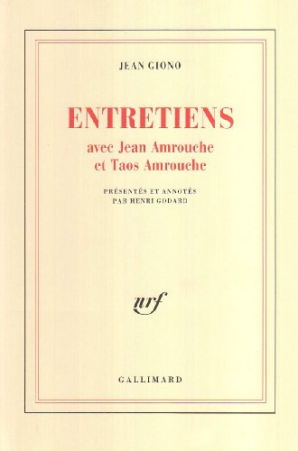 Entretiens avec Jean Amrouche et Taos Amrouche
