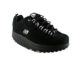 Skechers Women's Shape Ups-Optimize Fitness Walking Shoe,Black Nubuck,6.5 M US