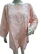 Designer Tunic Top Peach Chikan Embroidered Paisley Indian Cotton Kurti Large