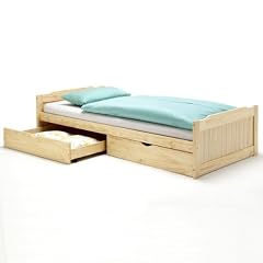 Funktionsbett Schubladenbett Kojenbett FRITZ, Kiefer massiv, natur lackiert