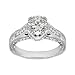 1.10 CT TW Designer Engraved Diamond Engagement Ring in 14k White Gold 1.10 CT TW Designer Engraved Diamond Engagement Ring in 14k White Gold