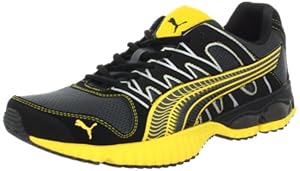 PUMA Men's Radius Running Shoe,Dark Shadow/Black/Yellow,11 D US