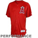 Majestic Los Angeles Angels of Anaheim Youth Batting Practice Performance Jersey - Red