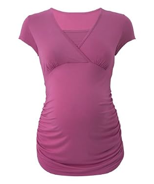 Carmine Pink Cap Sleeve Nursing Wrap Top