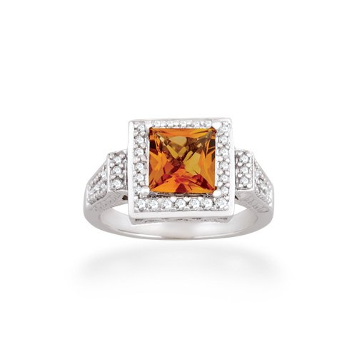 2.40ct tw Diamond (SI2-G-H) & Citrine Ring in 14K White Gold