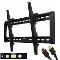 VideoSecu Tilt TV Wall Mount Bracket for Most 32"- 55" LED LCD Plasma TV Flat Panel Screen Free HDMI Cable and Magnetic Bubble Level MF607B 1QH