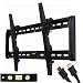 VideoSecu Tilt TV Wall Mount Bracket for Most 32"- 65" LED LCD Plasma TV Flat Panel Screen Free HDMI Cable and Magnetic Bubble Level MF607B 1QH