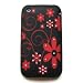 Apple iPhone 3G & 3GS Laser Skin Case Rubber Silicone Protector Image Cover With Diamonds Red Flowers