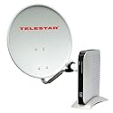 Telestar Astra Digital Sat-Anlage Set (55cm Offsetspiegel beige, Skysingle-LNB, Digital-Receiver Telestar SRS 1)