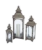 IMAGE OF Melrose International Secret Enchanted Garden Metal and Glass Lantern, Set of 3