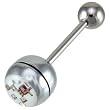 316 Surgical Stainless Steel Barbell - Blinker Flashing Tongue Ring Sold as a Pair