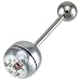 316 Surgical Stainless Steel Barbell - Blinker Flashing Tongue Ring Sold as a Pair
