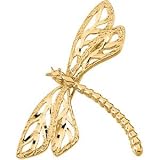 14K Yellow Gold Dragonfly Brooch