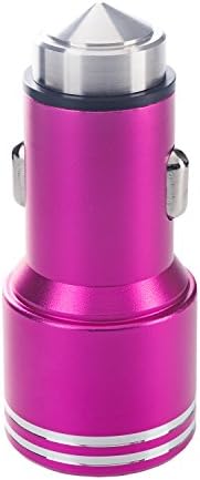 Car Charger By ZKL Industries 3.1amp Dual USB Port Universal High Output with Solid Metal Cover for Apple and Android Devices with 4 in 1 USB Charger Connector for Iphone and Samsung