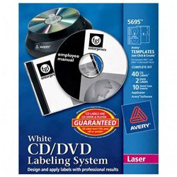 Avery CD/DVD Labeling System for Laser Printers, White (5695)