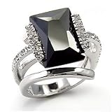 Jewelry - Emerald Cut Black CZ Ring SZ 10
