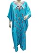 Blue Silk Caftan Crewel Embroidered Kaftan