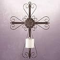 METAL CROSS WALL HANGING CANDLE HOLDER CANDLEHOLDER