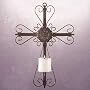 METAL CROSS WALL HANGING CANDLE HOLDER CANDLEHOLDER