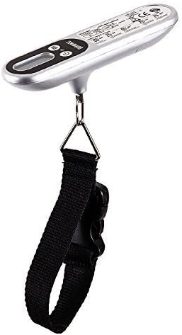 Duronic LS1014 Luggage Scale Silver Digital 50KG Capacity for | Bag | Suitcase | Travel | Digital | Scales Weights with straps and batteries for Travel | Outdoor | Home