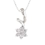 0.85 Carat Sterling Silver CZ Flower Pendant