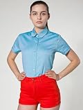 American Apparel Pinpoint Oxford Round Collar Short Sleeve Button-Up Shirt