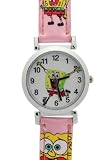 TimerMall OEM - Montre Enfants - Quartz - Synth??tique - Ex??cution de Bob l'??ponge Cartoon rose Regardez cadran rond Sport Watches