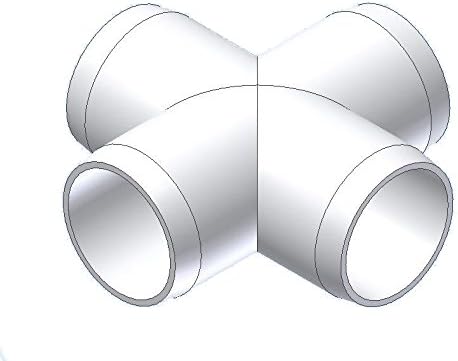 PVC Now 4-Way Cross PVC Fitting, Furniture Grade, White (4 Pack) (1 inch)