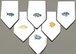 100% White Cotton Hand Embroidered Napkins Tropical Fish Assorted 22x22 Inches Set of Six
