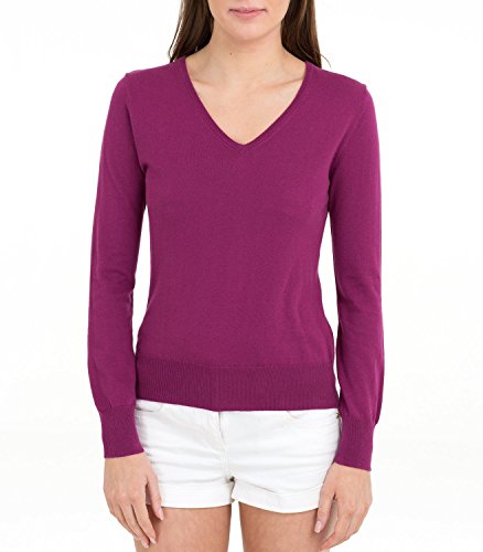 Wool Overs Women's Silk & Cotton V Neck Sweater