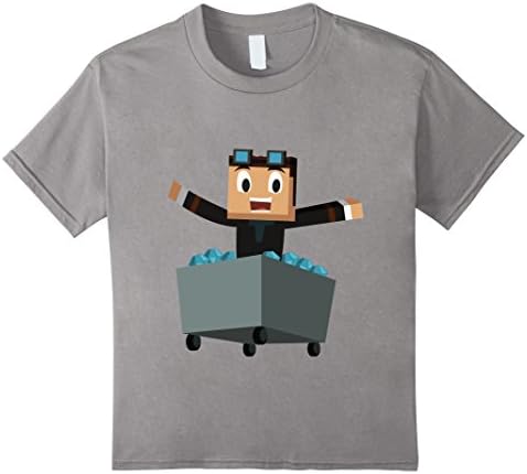 Kids The Diamond Minecart Youtuber T-Shirt for Kids 12 Slate