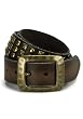 1 1/2 Inch Blk Leather Pyramid Studded Belt
