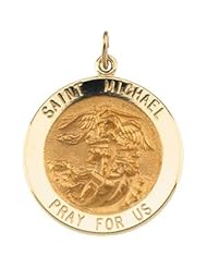14K Yellow Gold 25.00 mm St.Michael Medal