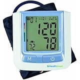 HealthSmart Standard Clinically Accurate Automatic Digital Upper Arm Blood Pressure Monitor with LCD Display, Blue