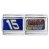 Nascar #15 Double Licensed Sports Italian Charms Bracelet Link