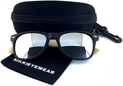 NIKKIEYEWEAR - Classic Bamboo Wayfarer Retro Square Wooden Temples Sunglasses (Bamboo Temples, Mirror)