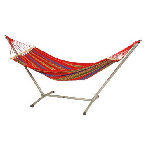 Outdoor Patio Aruba Hammock and Stand Set - Red