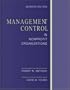 Management Control In Nonprofit Organizations