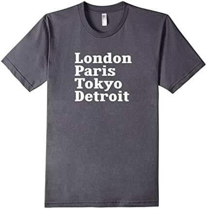 Men's London Paris Tokyo Detroit T-Shirt 2XL Asphalt