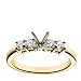 18k Yellow Gold Prong-Set Engagement Ring Setting with Round Sidestones (3/8 cttw)
