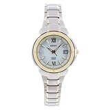 Seiko Women's SUT022 Two Tone Stainless Steel Analog with Silver Dial Watch