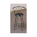 Set of 2 24"H Bar Stool in Satin Black Finish Metal with Swivel Seat and Back