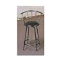 Set of 2 24"H Bar Stool in Satin Black Finish Metal with Swivel Seat and Back