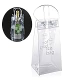 Ice Bag - Nuolux Clear Transparent PVC Champagne Wine Pouch Cooler Bag with Handle