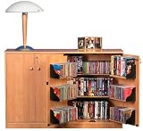 Spartak 2360 Locking Double Wide Media Storage Cabinet in Oak, Black or Cherry